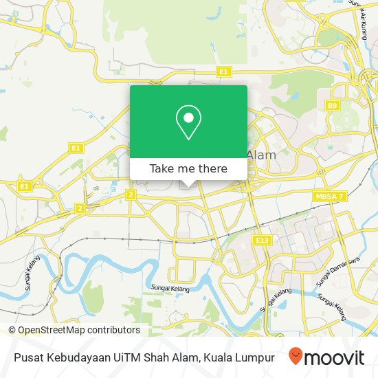 Pusat Kebudayaan UiTM Shah Alam map