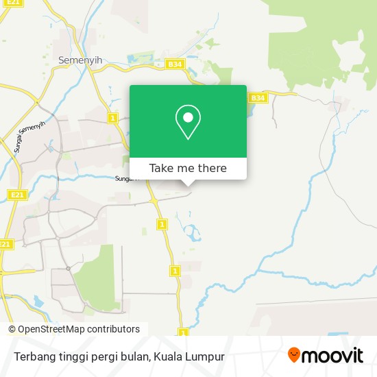 Terbang tinggi pergi bulan map