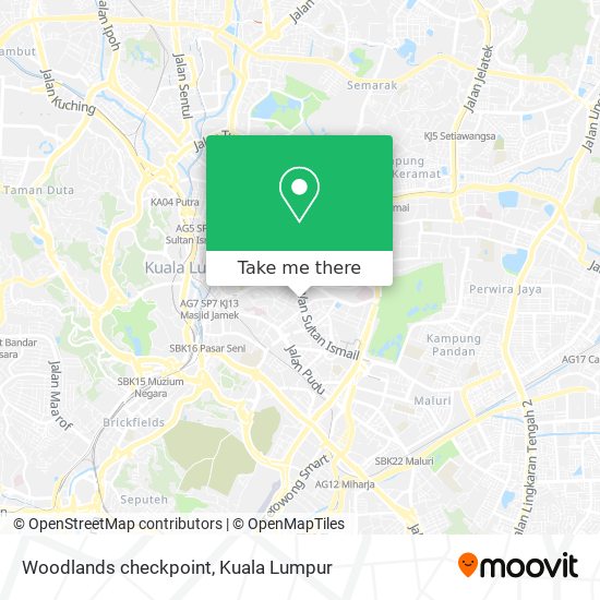 Woodlands checkpoint map