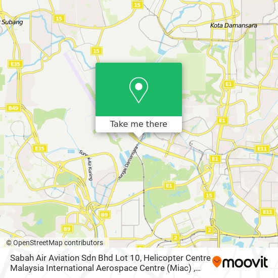Peta Sabah Air Aviation Sdn Bhd Lot 10, Helicopter Centre Malaysia International Aerospace Centre (Miac)