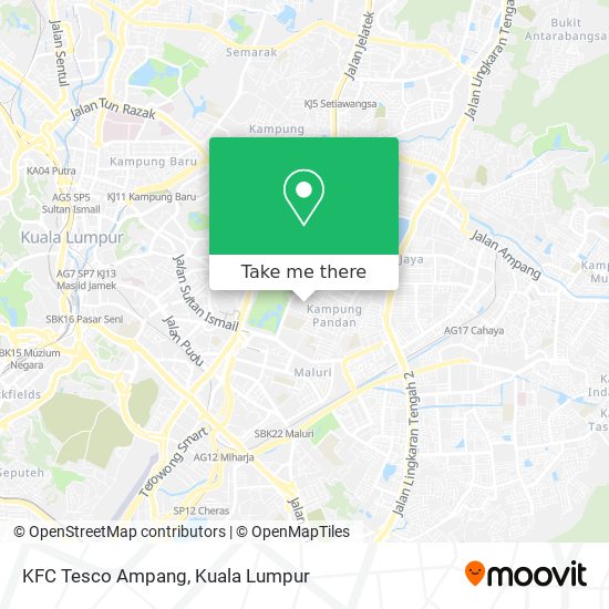 Peta KFC Tesco Ampang