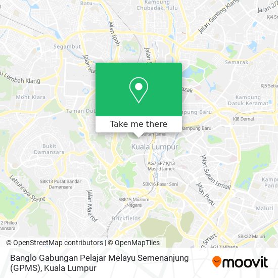 Banglo Gabungan Pelajar Melayu Semenanjung (GPMS) map