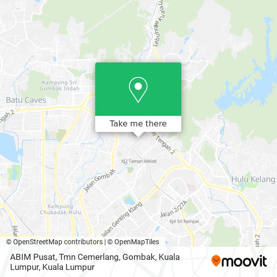 Peta ABIM Pusat, Tmn Cemerlang, Gombak, Kuala Lumpur