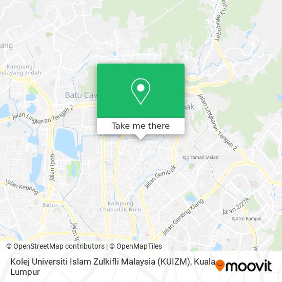 Peta Kolej Universiti Islam Zulkifli Malaysia (KUIZM)