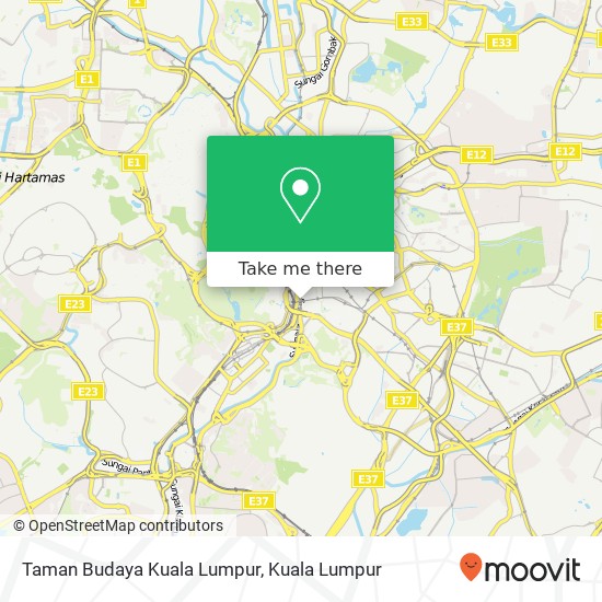 Peta Taman Budaya Kuala Lumpur