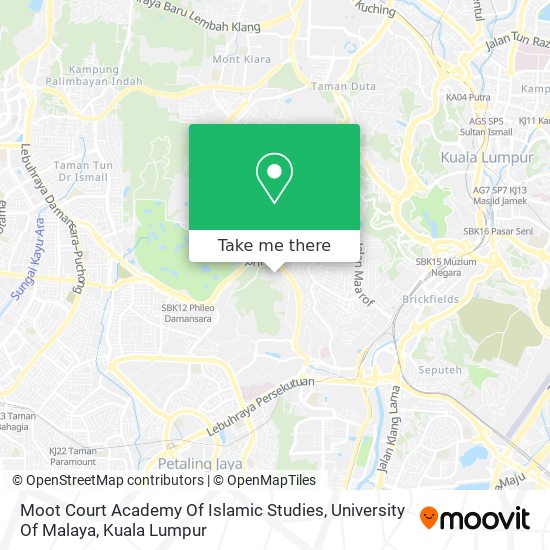 Moot Court Academy Of Islamic Studies, University Of Malaya map