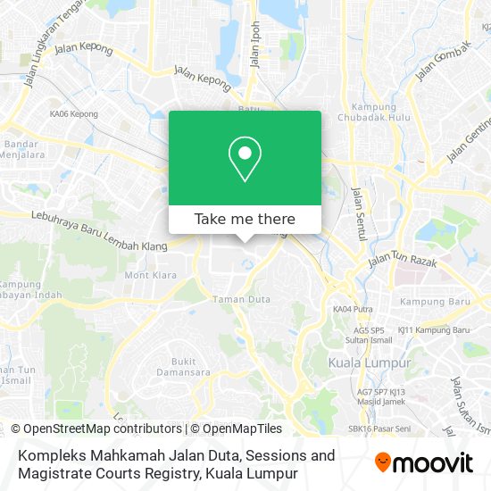 Peta Kompleks Mahkamah Jalan Duta, Sessions and Magistrate Courts Registry
