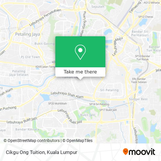 Cikgu Ong Tuition map