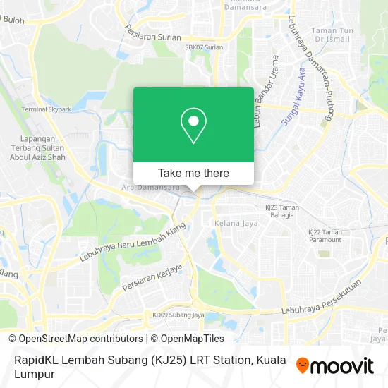 RapidKL Lembah Subang (KJ25) LRT Station map