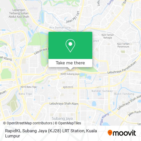 RapidKL Subang Jaya (KJ28) LRT Station map