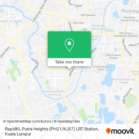 RapidKL Putra Heights (PH21 / KJ37) LRT Station map