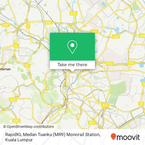 Peta RapidKL Medan Tuanku (MR9) Monorail Station