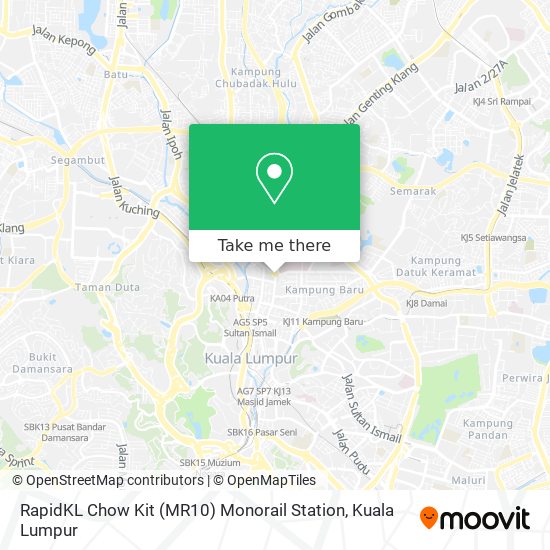 RapidKL Chow Kit (MR10) Monorail Station map