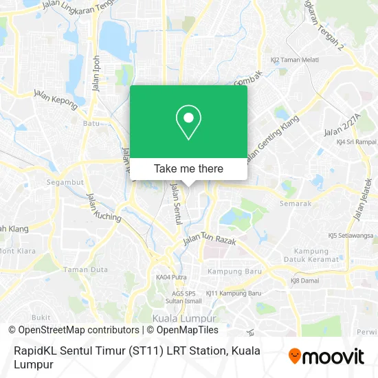 RapidKL Sentul Timur (ST11) LRT Station map