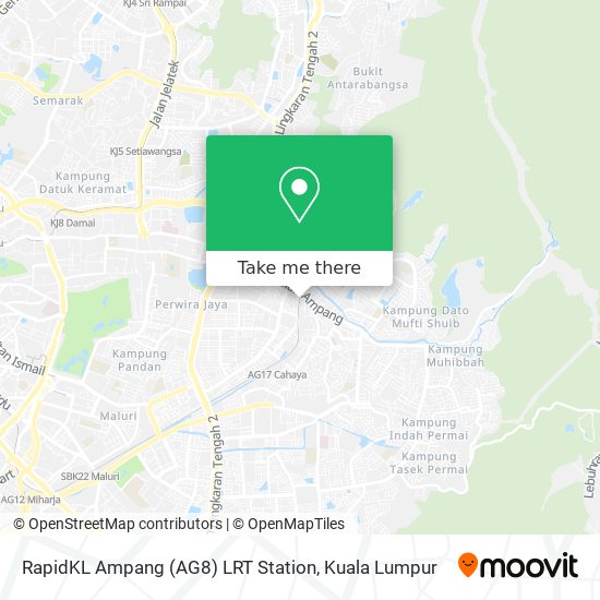 RapidKL Ampang (AG8) LRT Station map