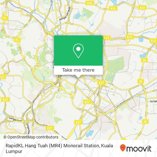 RapidKL Hang Tuah (MR4) Monorail Station map