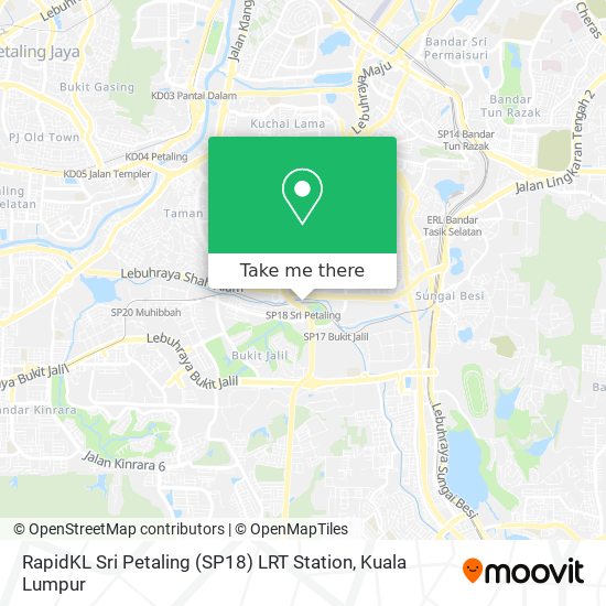 Peta RapidKL Sri Petaling (SP18) LRT Station