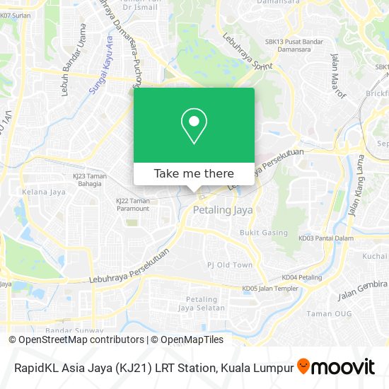 Peta RapidKL Asia Jaya (KJ21) LRT Station