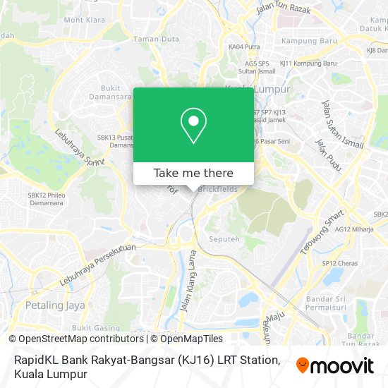 Peta RapidKL Bank Rakyat-Bangsar (KJ16) LRT Station