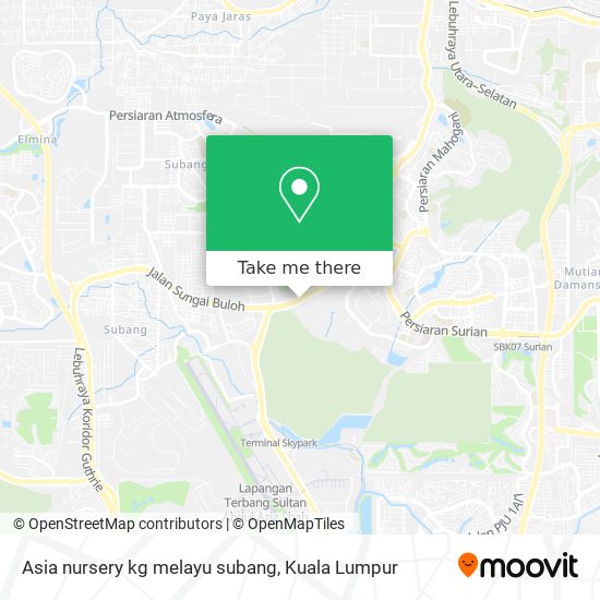 Asia nursery kg melayu subang map