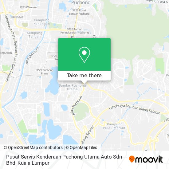 Pusat Servis Kenderaan Puchong Utama Auto Sdn Bhd map