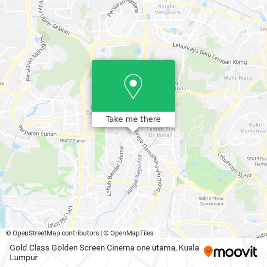 Peta Gold Class Golden Screen Cinema one utama