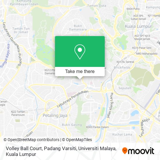 Peta Volley Ball Court, Padang Varsiti, Universiti Malaya