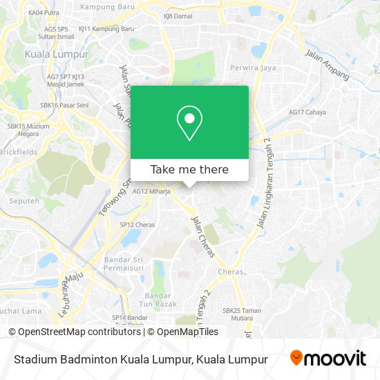 Stadium Badminton Kuala Lumpur map