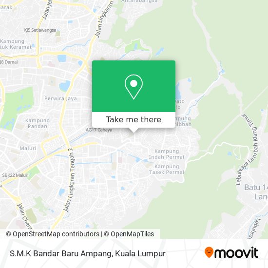 S.M.K Bandar Baru Ampang map