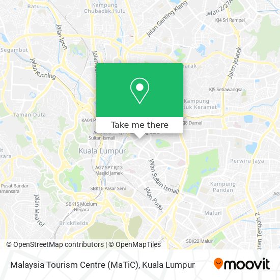 Malaysia Tourism Centre (MaTiC) map