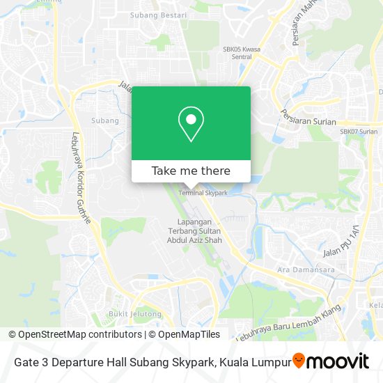 Gate 3 Departure Hall Subang Skypark map