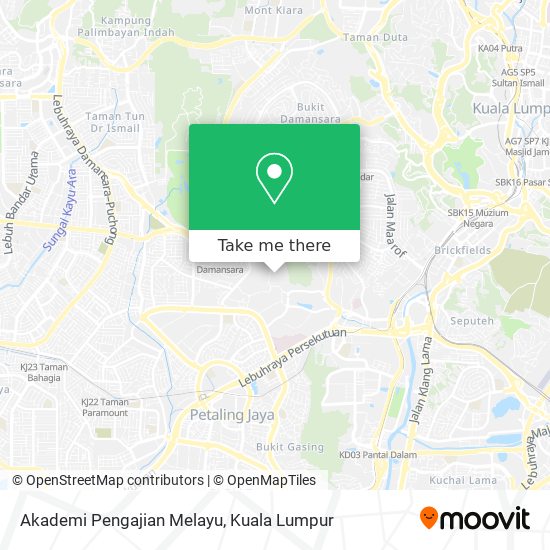 Akademi Pengajian Melayu map