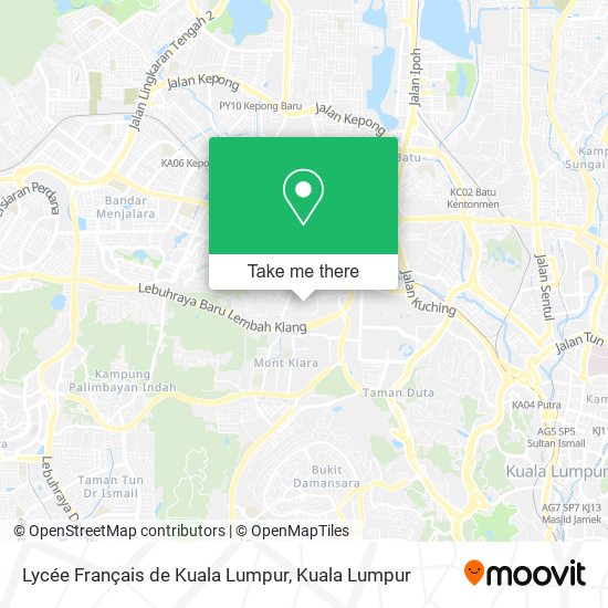Peta Lycée Français de Kuala Lumpur