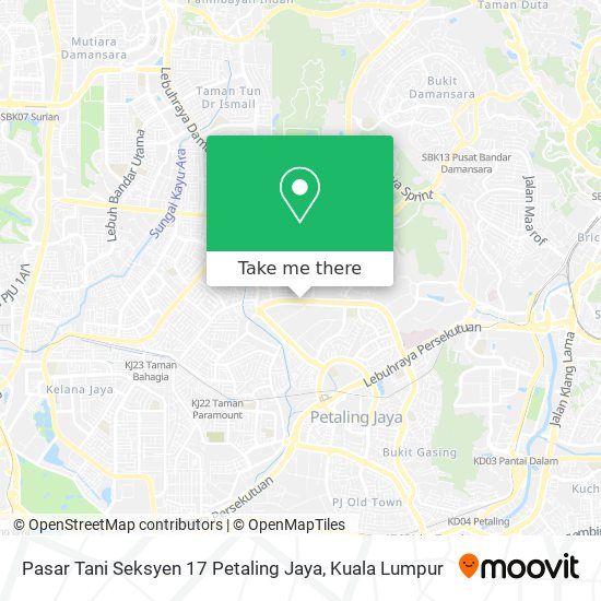 Peta Pasar Tani Seksyen 17 Petaling Jaya