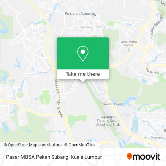 Peta Pasar MBSA Pekan Subang