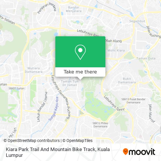 Kiara Park Trail And Mountain Bike Track map