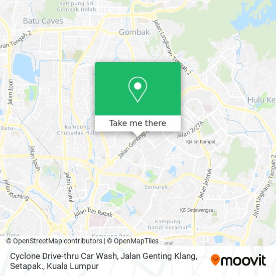 Peta Cyclone Drive-thru Car Wash, Jalan Genting Klang, Setapak.