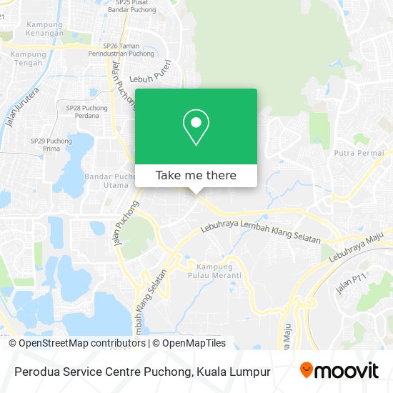 Peta Perodua Service Centre Puchong