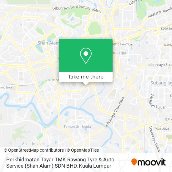 Peta Perkhidmatan Tayar TMK Rawang Tyre & Auto Service (Shah Alam) SDN BHD