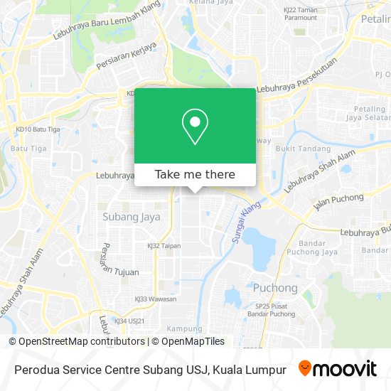 Peta Perodua Service Centre Subang USJ