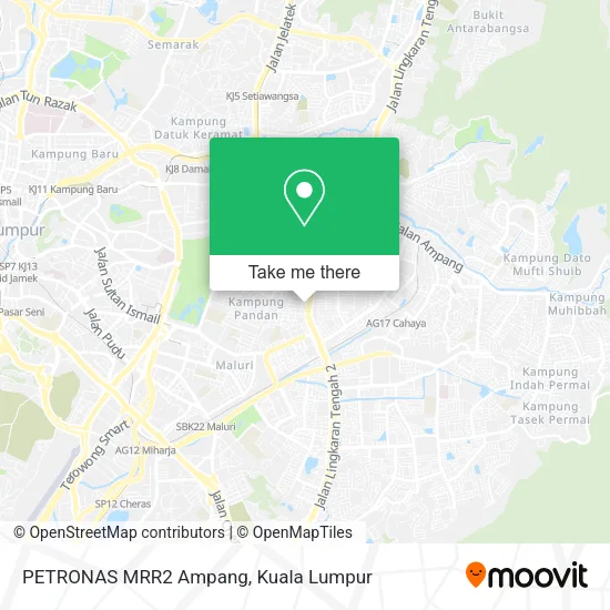 PETRONAS MRR2 Ampang map