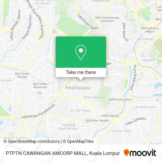 PTPTN CAWANGAN AMCORP MALL map