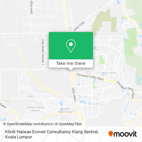 Peta Klinik Haiwan Ecovet Consultancy Klang Sentral