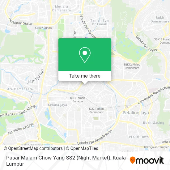 Pasar Malam Chow Yang SS2 (Night Market) map