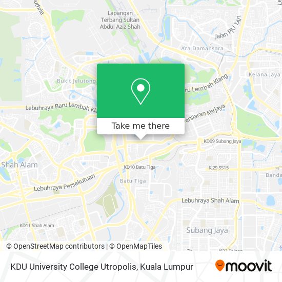 KDU University College Utropolis map