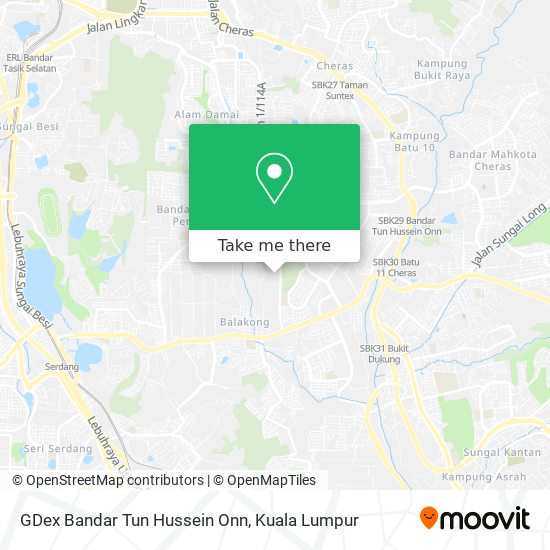 GDex Bandar Tun Hussein Onn map