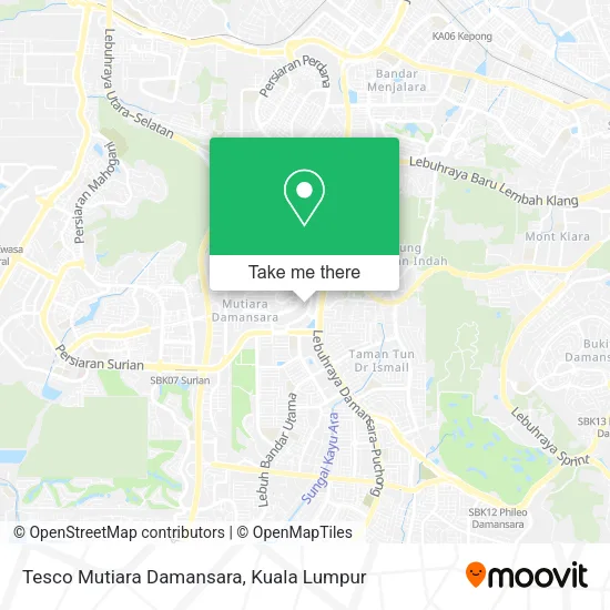Peta Tesco Mutiara Damansara