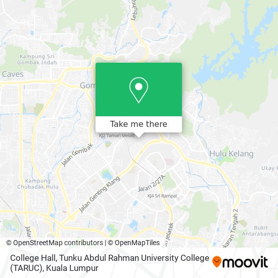 College Hall, Tunku Abdul Rahman University College (TARUC) map