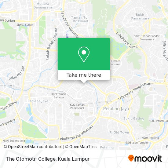 The Otomotif College map