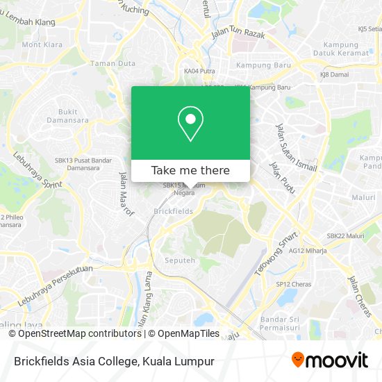 Brickfields Asia College map